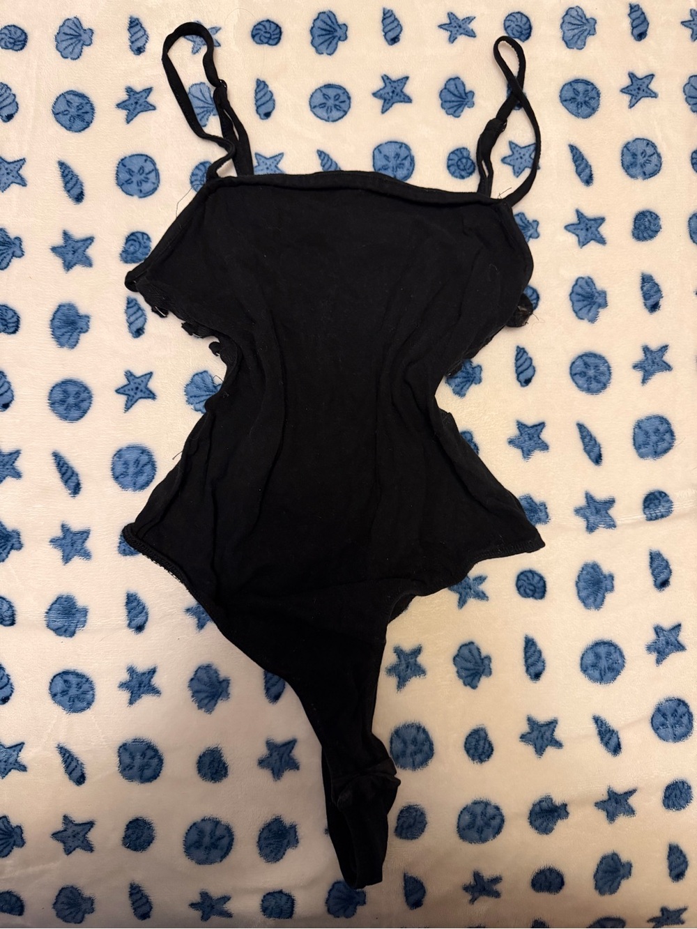 Black Spaghetti Strap Bodysuit